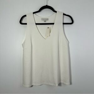 Anthropologie Eri & Ali Ivory V-Neck Tank Size S NWT